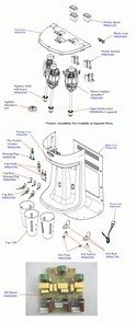 Diagram Diagram and Parts List for HMD400-UK-B  Hamilton Beach Drink Mixer